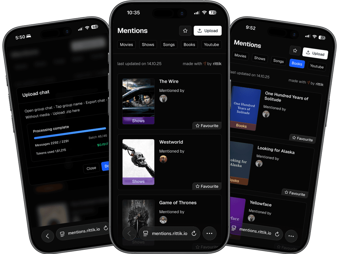 Screenshot of Mentions